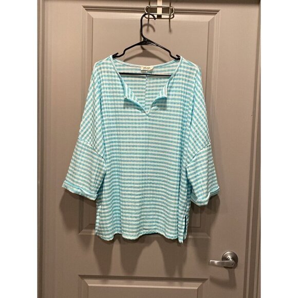 Blumin Blue & White Waffle Knit Top – XL - Picture 1 of 7